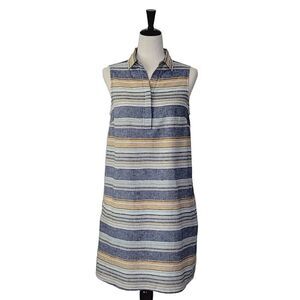 Beachlunchlounge Leandrina Lake Blue Striped Shirt Dress Size S Petite